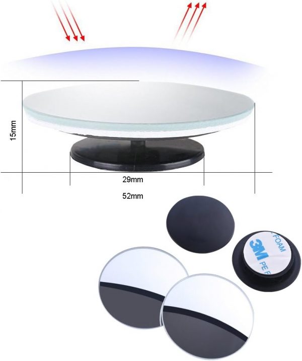 BEEWAY Blind Spot Mirrors, Round Frameless 360° Rotate - Image 5
