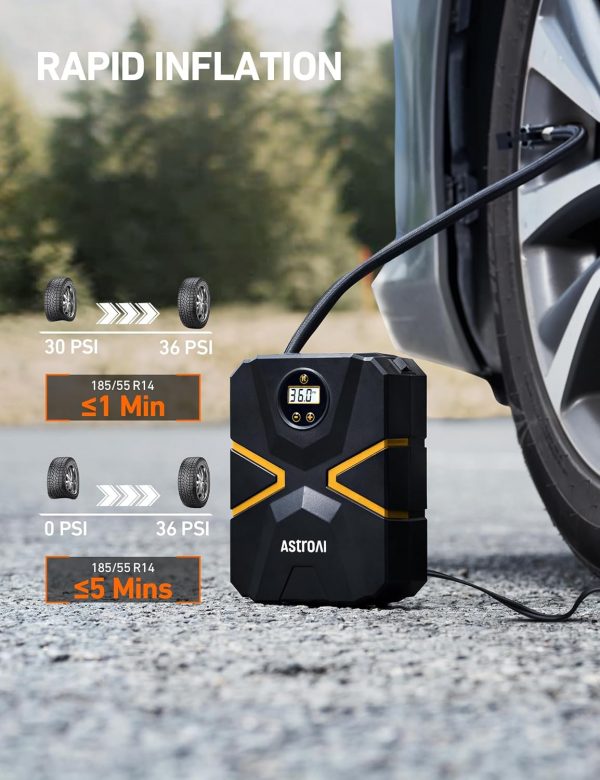 AstroAI Tyre Inflator Air Compressor 12V DC, Digital Car Tyre Pump 150 - Image 2