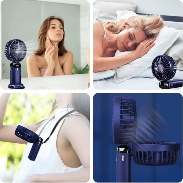 Jsdoin Hand Held Fan,Portable Handheld USB Rechargeable Fans with 5 Speeds - Image 3