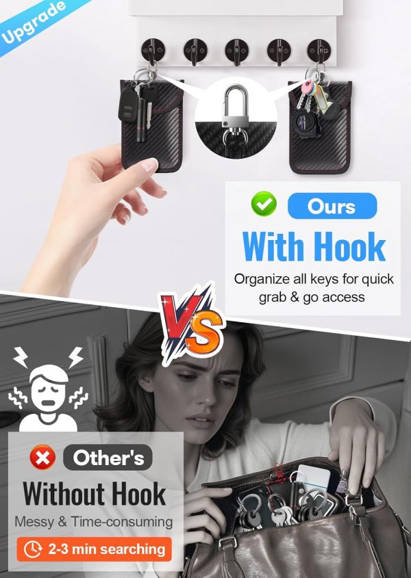 Faraday Pouch for car Keys,Faraday Bag | Car Key Signal Blocking Pouch | Keyless Entry Car Keys Case - Image 3