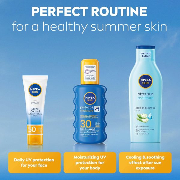 NIVEA SUN Protect & Moisture Sun Spray SPF 30 (200 ml) - Image 4