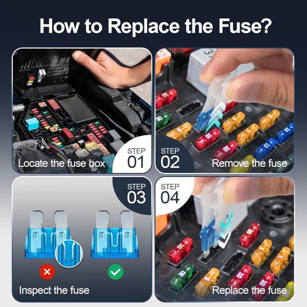 JOREST 300Pcs Car Fuses Assorted Kit, 160 Mini Blade Fuse Automotive - Image 3