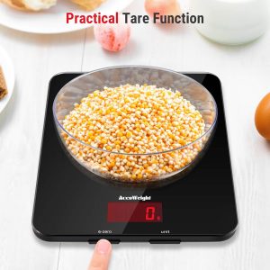 ACCUWEIGHT 201 Digital Kitchen Scales with Tempered Glass Platform