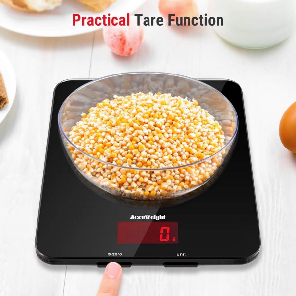 ACCUWEIGHT 201 Digital Kitchen Scales with Tempered Glass Platform