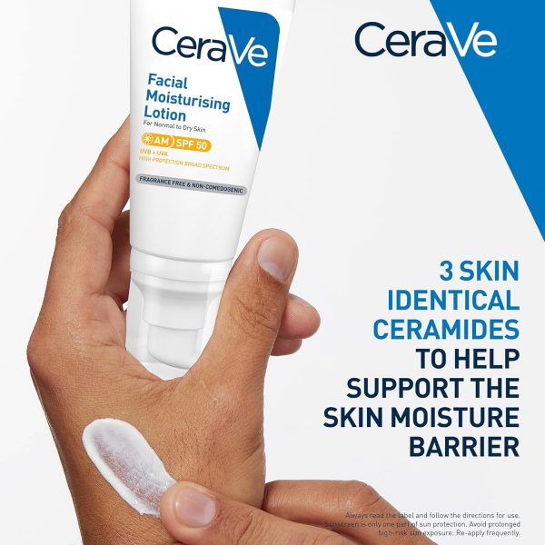 CeraVe AM Facial Moisturising Lotion Normal To Dry Skin 52ml With UV Protection And 3 Essential Ceramides - Image 2