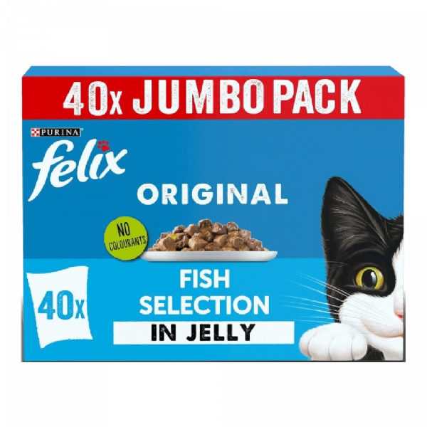 FELIX ORIGINAL Fish Favourites in Jelly Wet Cat Food 40x85g