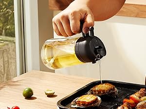 TrendPlain 16oz/470ml Glass Olive Oil Sprayer for Cooking