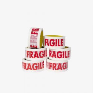 6 ROLLS OF FRAGILE PRINTED PACKING PARCEL CARTON SEALING TAPE 48MM X 66M