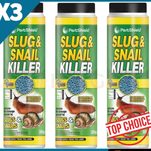3 x PESTSHIELD ORGANIC SLUG PELLETS 300G SNAIL KILLER BLUE SNAIL SLUG PHOSPHATE 5056486800905
