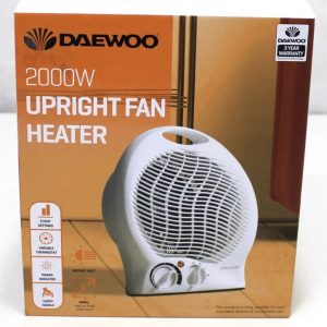 Round UP DAEWOO® 2kw 2000w Portable Electric Adjustable Fan Heater Hot Cool Air