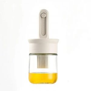 Oil Dispenser Bottle With Silicone Brush Glass BBQ Baking