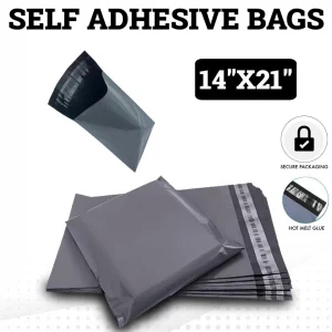 Strong Plastic Grey Mailing Bags Uses For Parcels, Shippings - Next Day Delivery 100 packs with sizes 14x21
